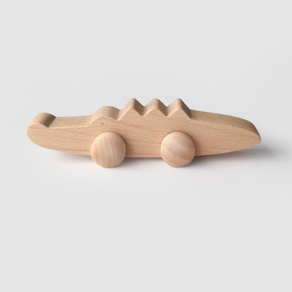 
                
                    Load image into Gallery viewer, Wooden Crocodile with Wheels
                
            