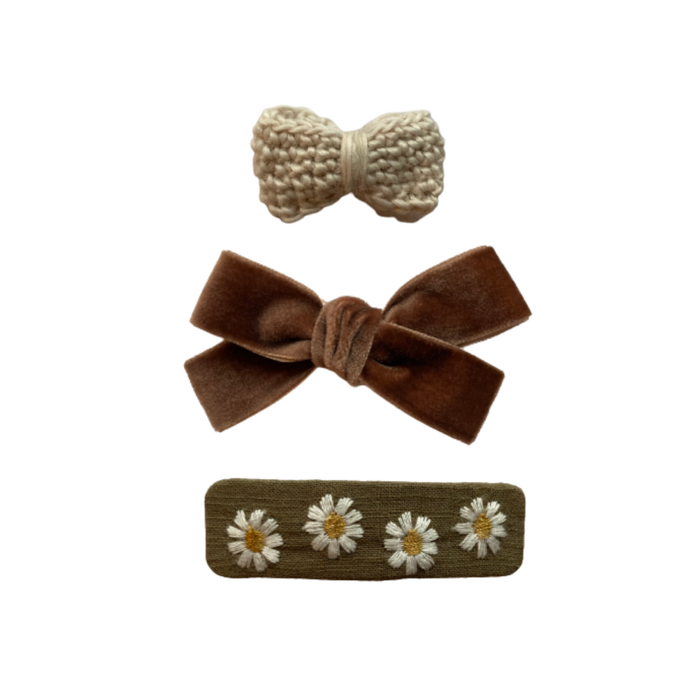 
                
                    Load image into Gallery viewer, Taupe Hair Clip Set
                
            