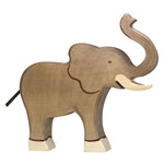Trunk Raised Elephant Wooden Figure