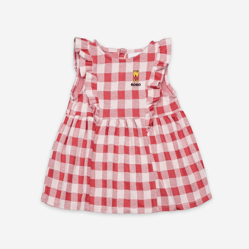 Vichy Jersey Ruffle Organic Cotton Baby Dress
