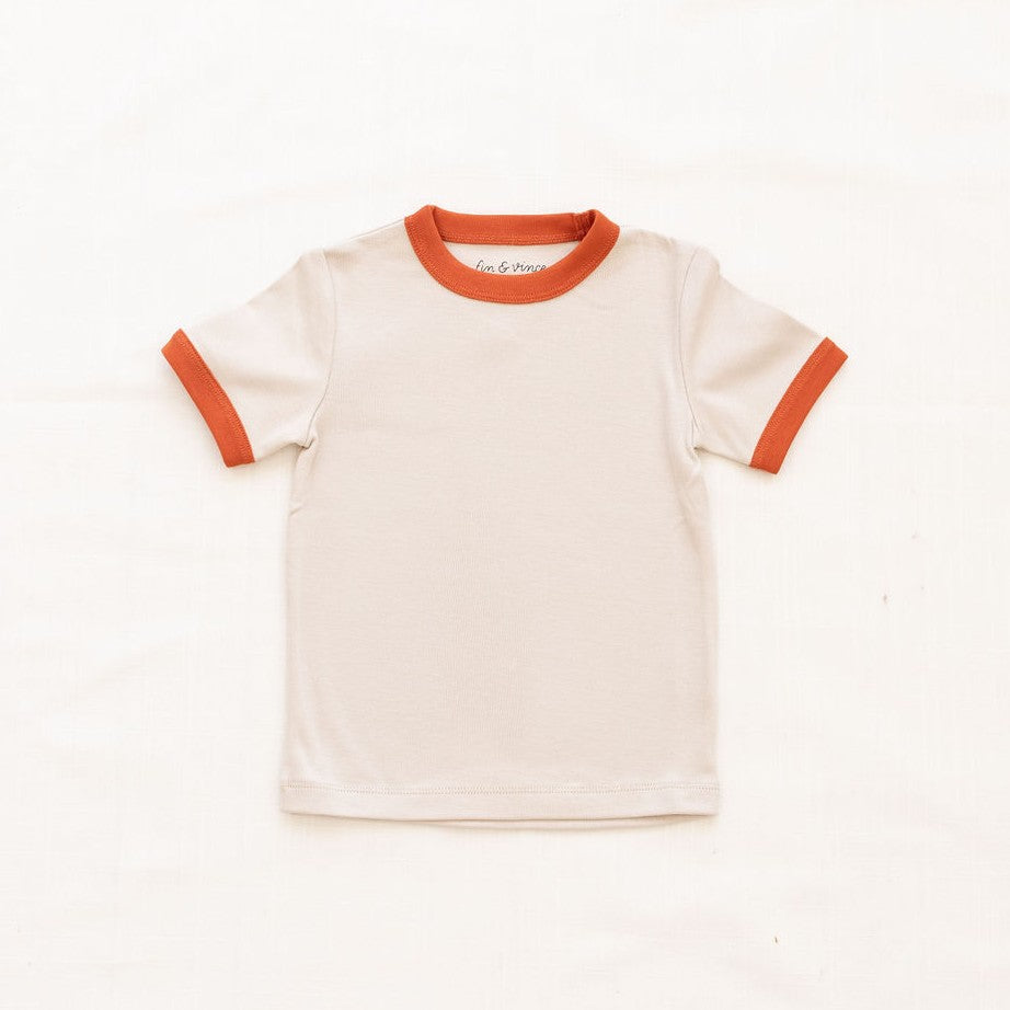 
                
                    Load image into Gallery viewer, Retro Tee | Oatmeal w/ Red Rock Trim
                
            