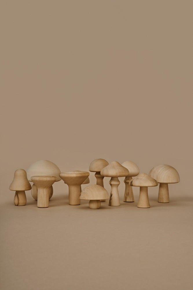 Wooden Mushrooms Set - Natural