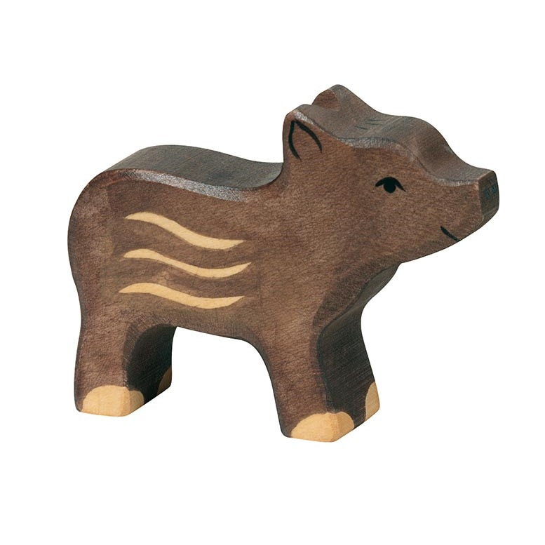Young Boar Wooden Figure