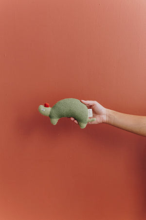 Turtle Knit Toy in Olive Green by Main Sauvage