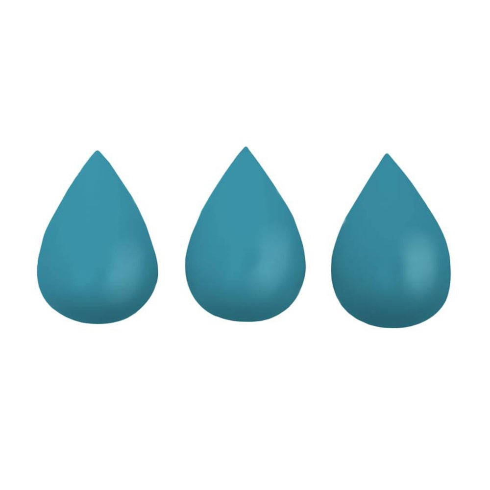 Set of 3 Raindrops Hooks in Petrol Blue by Rose in April