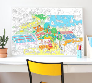 
                
                    Load image into Gallery viewer, Giant Colouring Poster - Sport Club by OMY
                
            